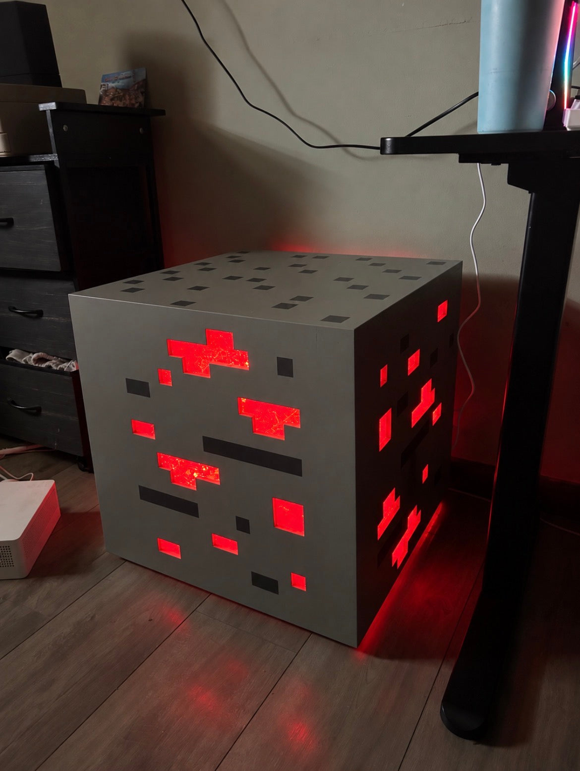 Diamond Ore Bedside Table