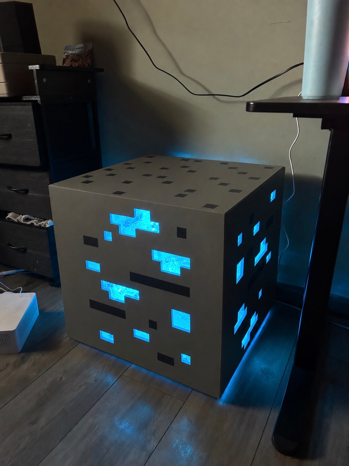 Diamond Ore Bedside Table
